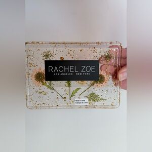 Rachel Zoe Clear Tray with Gold and pressed Floral Accents